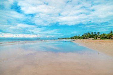 Hint Okyanusu. Sri Lanka Beruwala Plajı. Seçici odak.