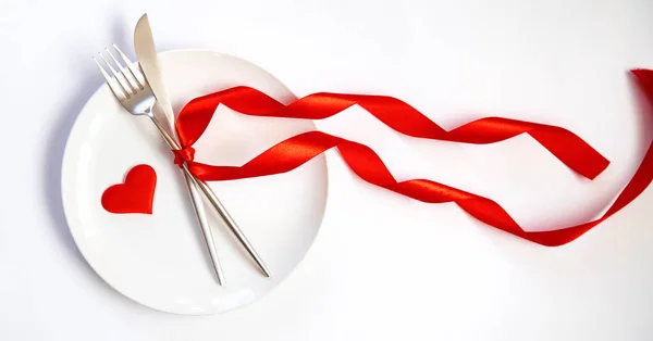 Dia dos Namorados jantar romântico congratulação. Foco seletivo . — Fotografia de Stock