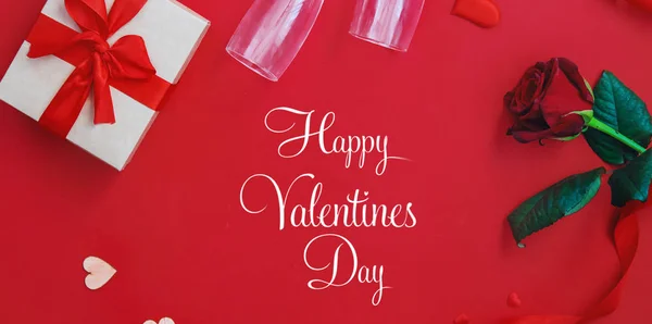 Hermoso fondo rojo Feliz Día de San Valentín. Enfoque selectivo . —  Fotos de Stock