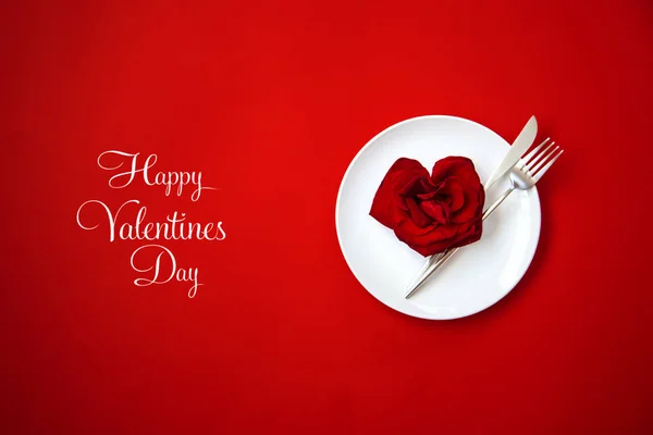 Día de San Valentín cena romántica felicitación. Enfoque selectivo . —  Fotos de Stock