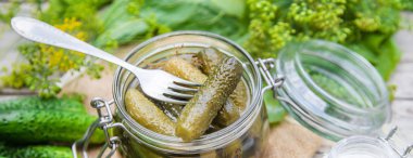 taze ev salatalık korunması. Seçici odak.