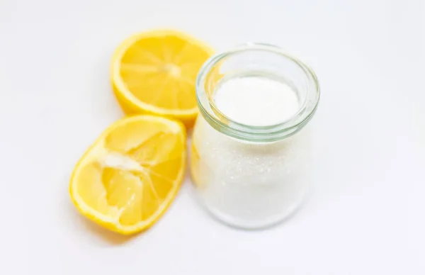 Citric Acid White Isolated Background Selective Focus Food — Stock Photo, Image