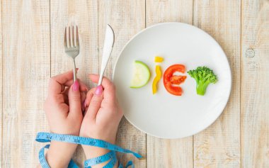 Düzgün beslenme kavramı. Diyet olsun. Seçici odaklanma. Doğa,