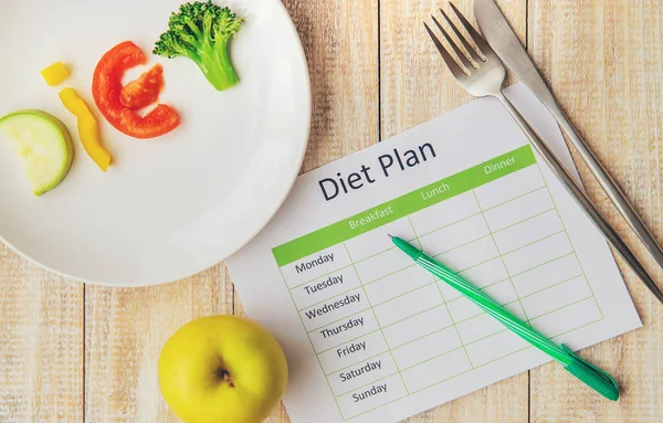 Weekly Diet Plan Concept Proper Nutrition Selective Focus Nature — Stock Photo, Image