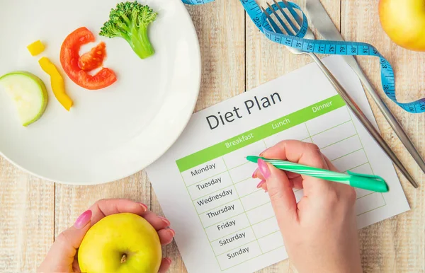 Weekly Diet Plan Concept Proper Nutrition Selective Focus Nature — Stock Photo, Image