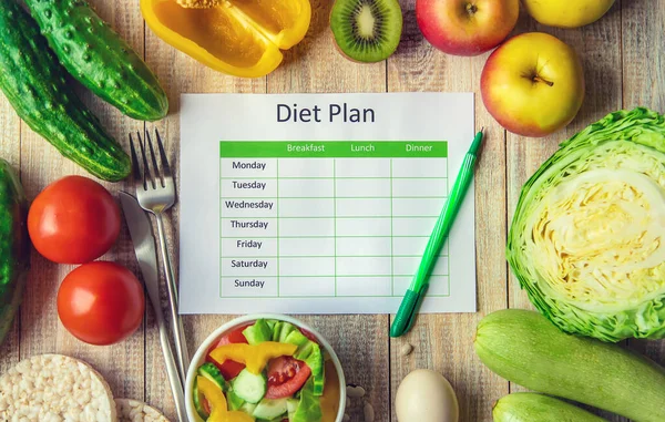 Weekly Diet Plan Concept Proper Nutrition Selective Focus Nature — Stock Photo, Image