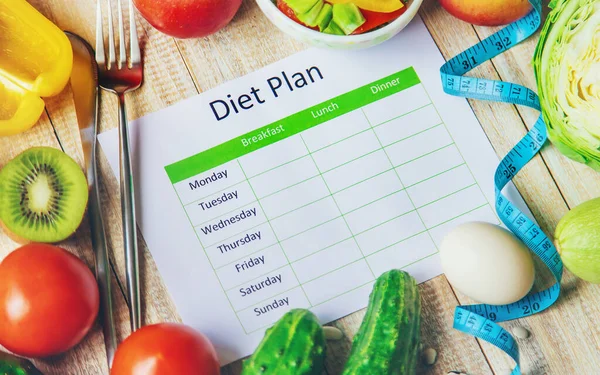 Weekly Diet Plan Concept Proper Nutrition Selective Focus Nature — Stock Photo, Image