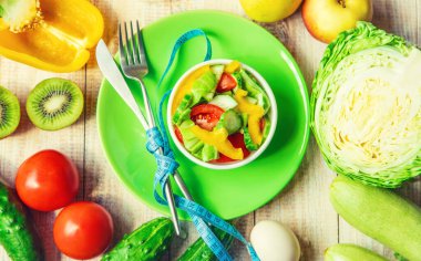 Düzgün beslenme kavramı. Diyet olsun. Seçici odaklanma. Doğa,