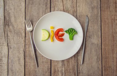 Düzgün beslenme kavramı. Diyet olsun. Seçici odaklanma. Doğa,