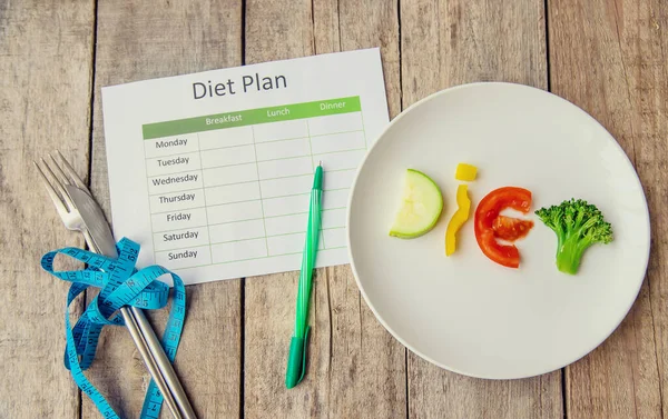 Weekly Diet Plan Concept Proper Nutrition Selective Focus Nature — Stock Photo, Image