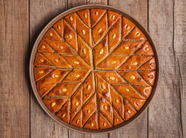 Orientalisch Süße Baklava Mit Nüssen Selektiver Fokus Lebensmittel — Stockfoto