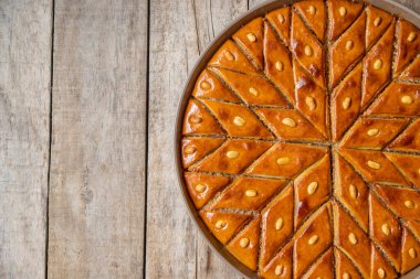 Fındıklı doğulu tatlı baklava. Seçici odaklanma. Yiyecek..