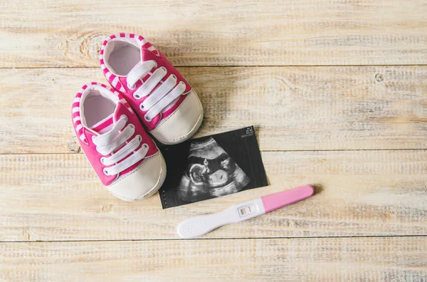 Immagine Ultrasuoni Della Fotografia Degli Accessori Bambino Concentrazione Selettiva Bambino — Foto Stock