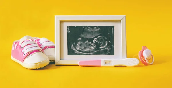 Imagem Ultra Som Fotografia Acessórios Bebê Foco Seletivo Criança — Fotografia de Stock