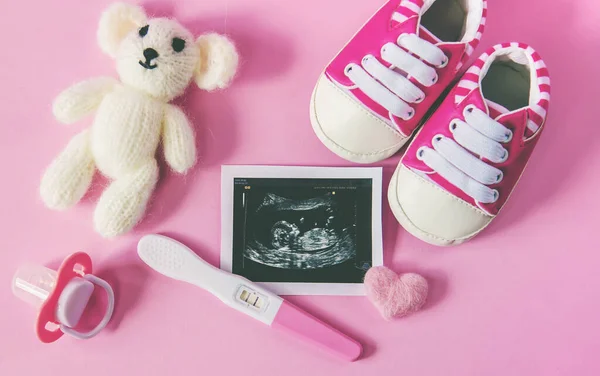 Imagen Ultrasonido Fotografía Accesorios Bebé Enfoque Selectivo Niño —  Fotos de Stock