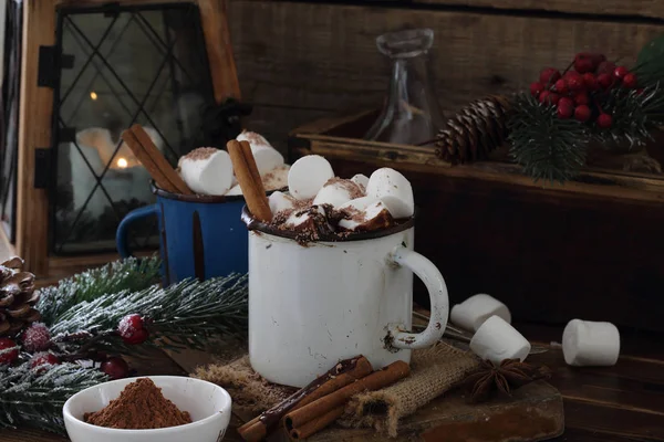 Marshmallow with hot chocolate — Stock Photo, Image