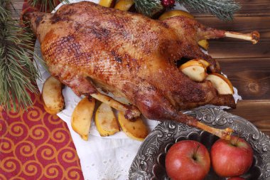 Kızarmış ördek Noel tablo 