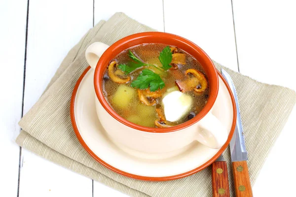 ジャガイモとキノコのスープ — ストック写真
