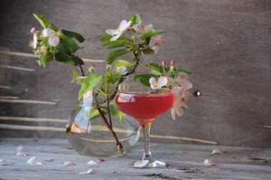 kiraz jöle ve elma çiçeği twigs bir demet