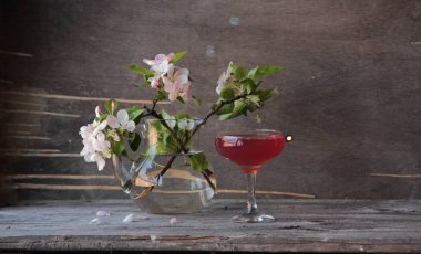 kiraz jöle ve elma çiçeği twigs bir demet