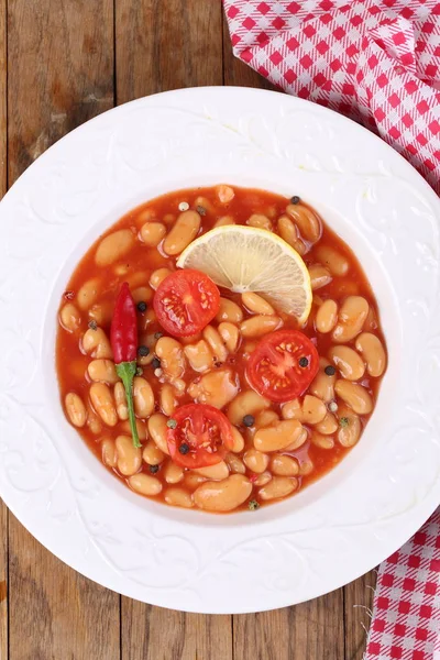 Bean soup with tomatoes and spices — Stock Photo, Image