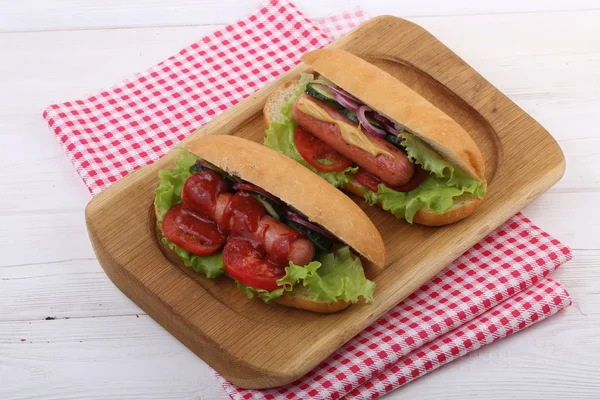 Hotdog Mit Wurst Und Ketchup — Stockfoto