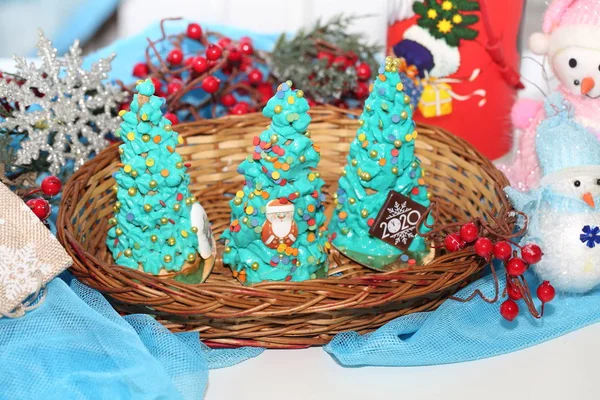 Stilleven Met Koekjes Vorm Van Een Kerstboom — Stockfoto