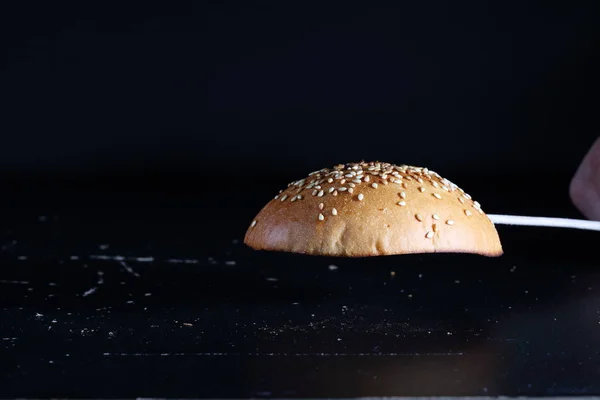 Bułeczka Hamburgerowa Górna Połowa Burger Bun — Zdjęcie stockowe
