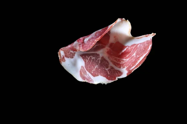 Jamon Jamon Sobre Fondo Negro — Foto de Stock