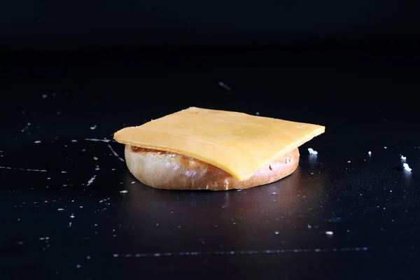 Ingrediente Para Una Hamburguesa Queso Bollo — Foto de Stock