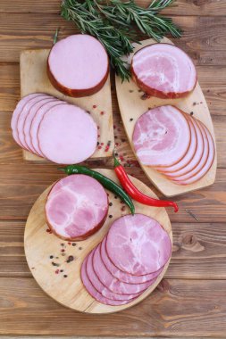 Parma ham sliced. ham and bacon