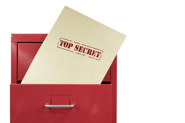 Documentos secretos em um envelope marrom em um armário de arquivos . Fotografia De Stock