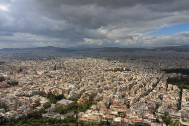 Atina dan mount Lycabettus havadan görünümü 