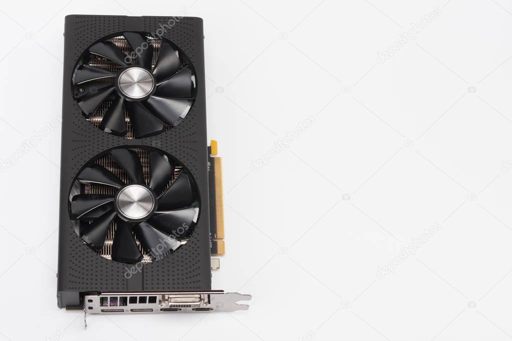 New modern gaming graphics card on white 