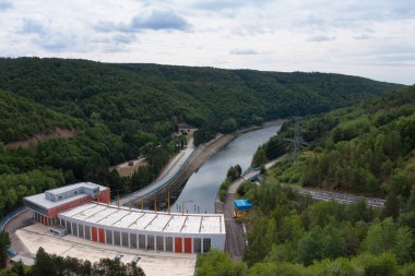 Dalesice hydro power plant on the Jihlava river clipart