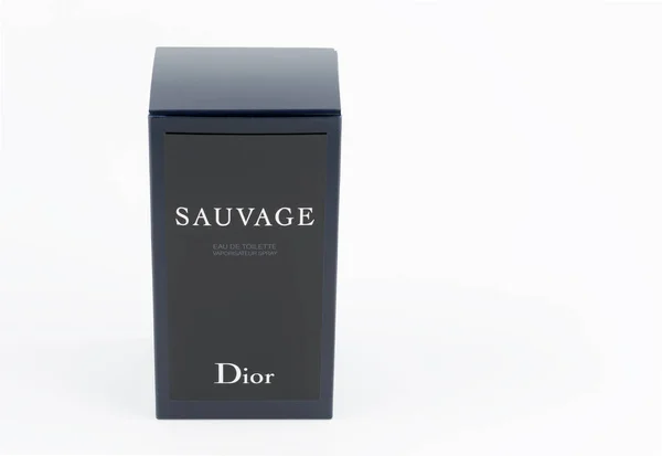 Caixa de embalagem de Christian Dior Sauvage EDT para homens — Fotografia de Stock