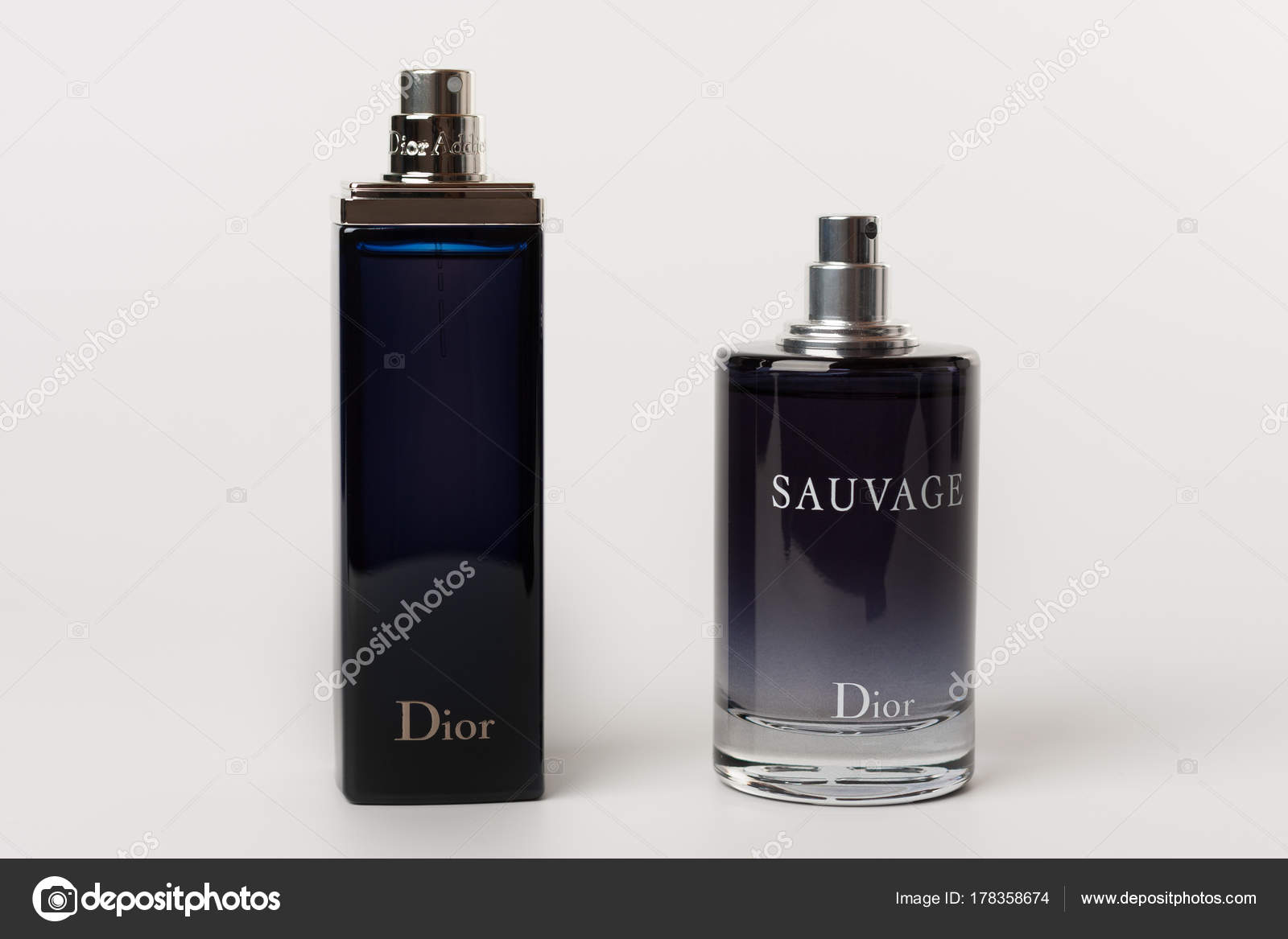 Two bottles of the fragrance Dior 