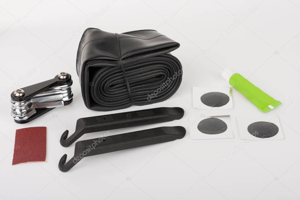 Bike tyre tube puncture repair tool kit