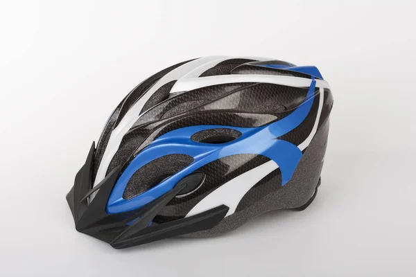 Casque de vélo bleu, protection des blessures à la tête sur le vélo, studi — Photo