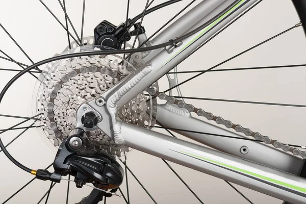9-biegowa Kaseta na tylne koło roweru, studio Fotografia z bliska. — Zdjęcie stockowe