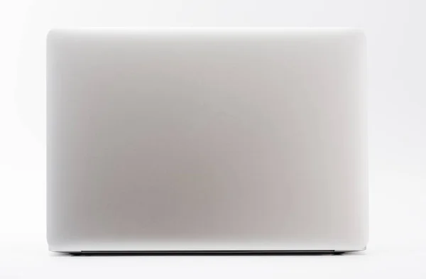 Novo laptop moderno no fundo branco, visão traseira — Fotografia de Stock