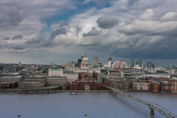 Flygfoto Över Norra Banken Floden Themsen Paul Cathedral Och Millenium — Stockfoto