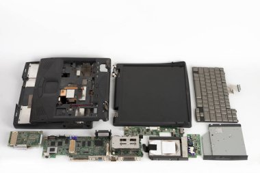 Parçalanmış dizüstü bilgisayar, defterin temel bileşenleri