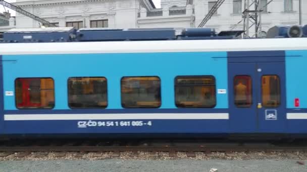 Brno República Checa Enero 2020 Salida Del Tren Desde Estación — Vídeos de Stock