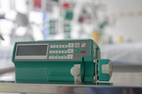 Bomba Infusão Seringa Para Uso Terapia Intensiva Uti Hospital — Fotografia de Stock