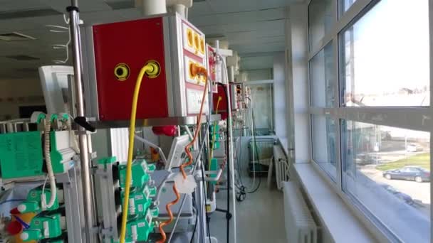 Stralingssysteem Hoofd Voor Medische Apparatuur Hulpmiddelen Intensive Care Unit Een — Stockvideo