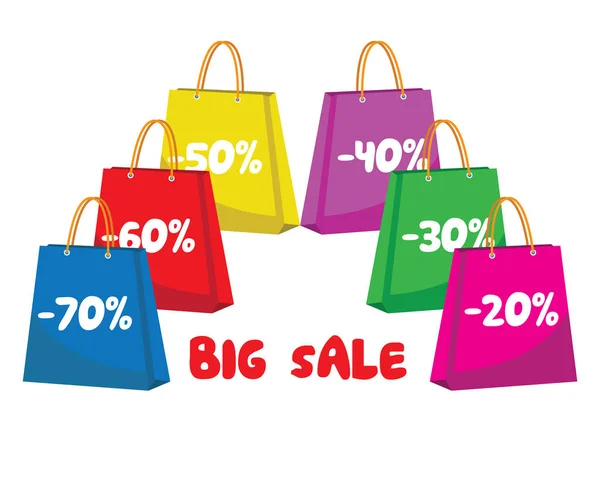 Stor försäljning shoppingväska — Stock vektor