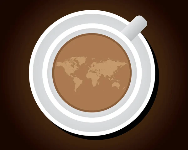 Ένα φλιτζάνι καφέ στον κόσμο — Διανυσματικό Αρχείο