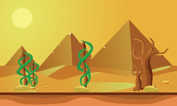 Пирамида пустыни фон игры — стоковый вектор