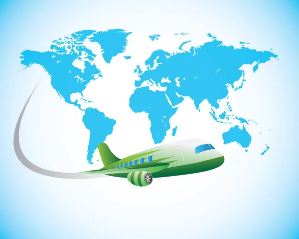 Viajar pelo mundo de avião — Vetor de Stock